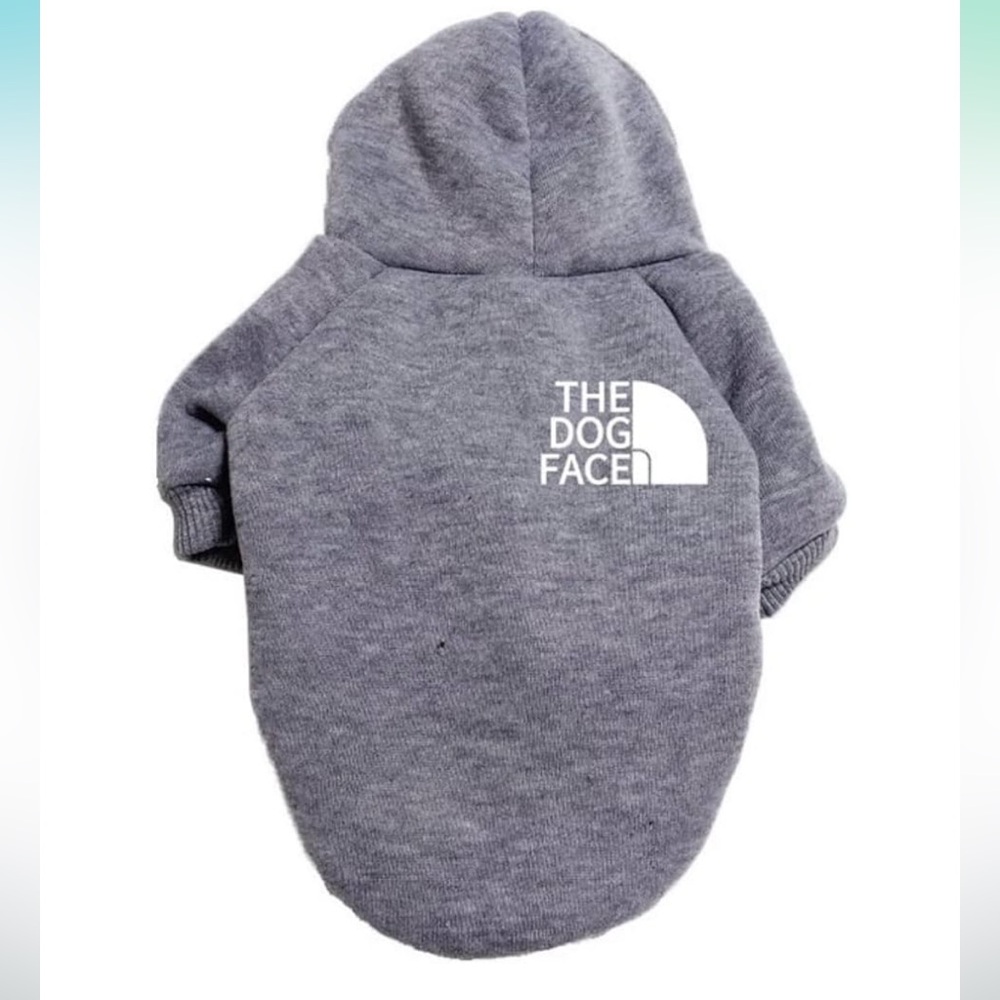 Dog Face Grey Hoodie for Dogs - Cozy Pet Sweatshirt - Picture 1 of 5